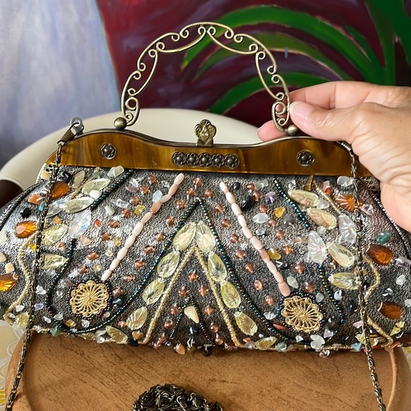 Handbags - Vintage Repo Lucite Beaded Colorful Bag